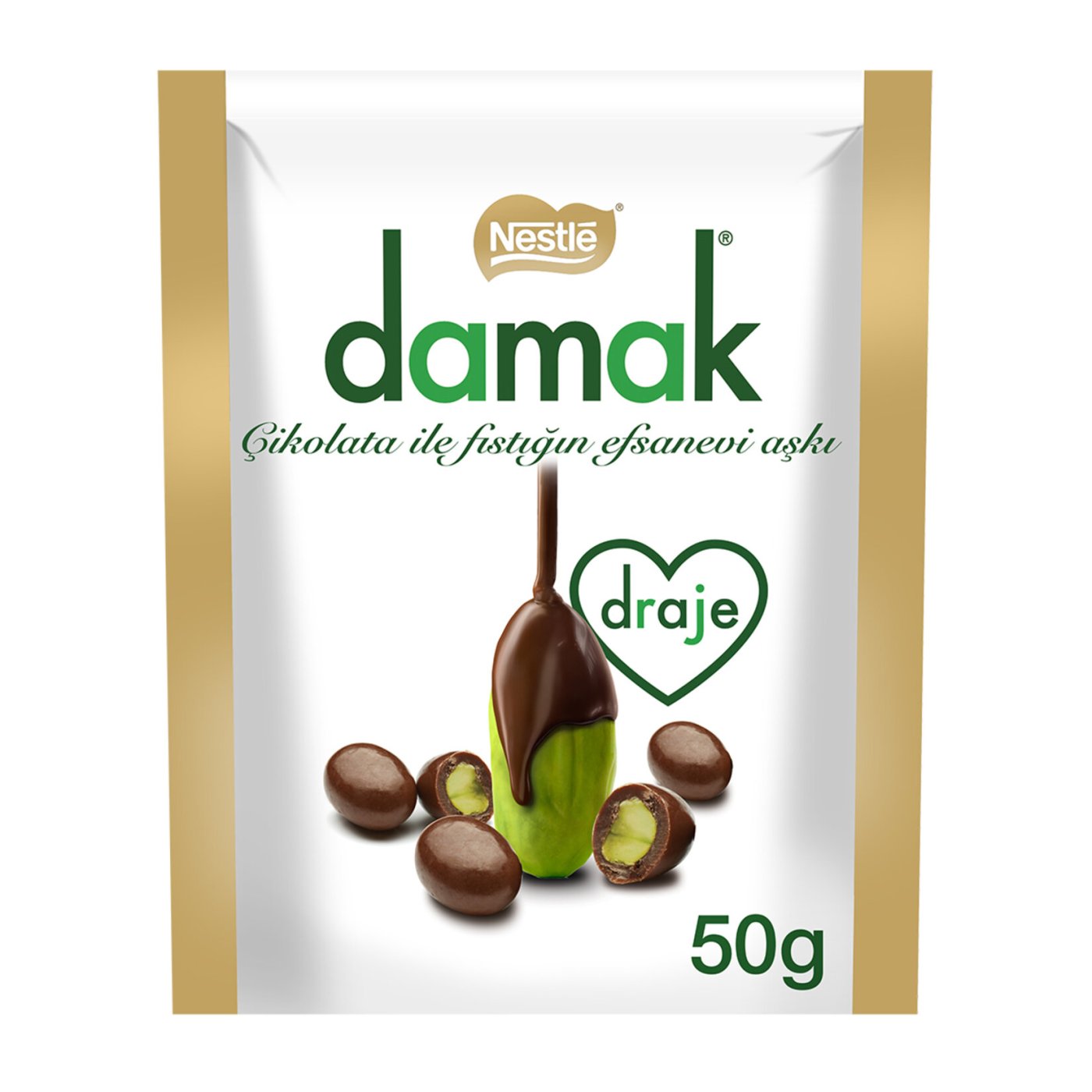 Nestle Damak Sütlü Çikolata Kaplı Antep Fıstıklı Draje 50 G